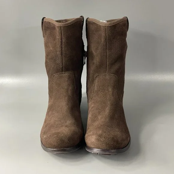 Ugg Women's Brown Suede Boots Zip Size 4 - Picture 4 of 12